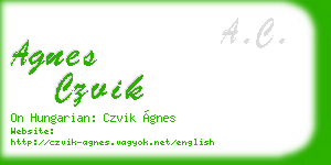 agnes czvik business card